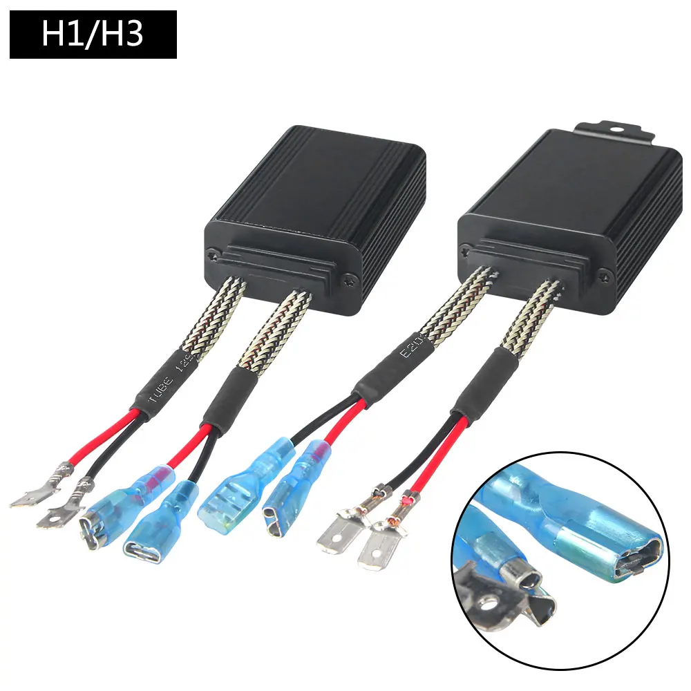 2Pcs Load Resistor Canbus Eliminate Radio Interference No Error Adapter H7 H1 H4 H15 H8 H9 9003 9005 Car Headlight Bulb Decoder