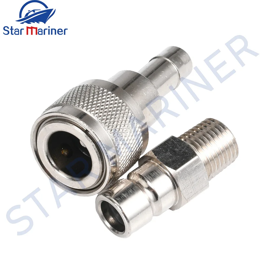 

033498-10 033496-10 Разъем топливопровода для подвесного двигателя Honda 3/8 "1/4" Npt, штекер, боковой бак 91, и новый хромированный, боковая сторона бака, штекер