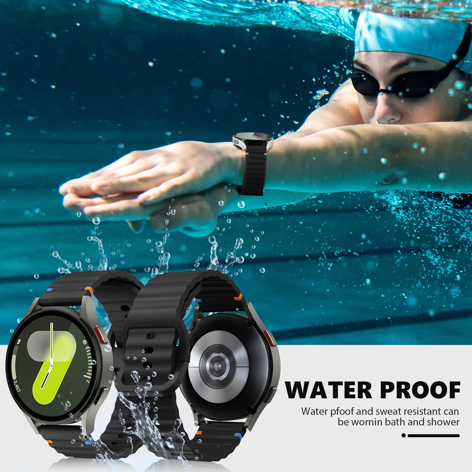 Силиконовый ремешок для Galaxy Watch 7/FE/5/pro/6/4/Classic/3/Active 2/Gear s3 20 мм 22 мм, браслет для часов Huawei Watch GT/5/4/3/2 ремешки