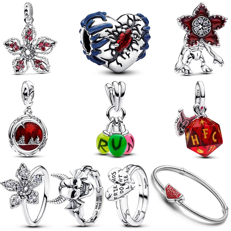 New Hot 925 Sterling Silver Charms Beads, Hot Toys Series Stranger Things, Fit Original Pandora 925 Bracelets DIY For Women Gift