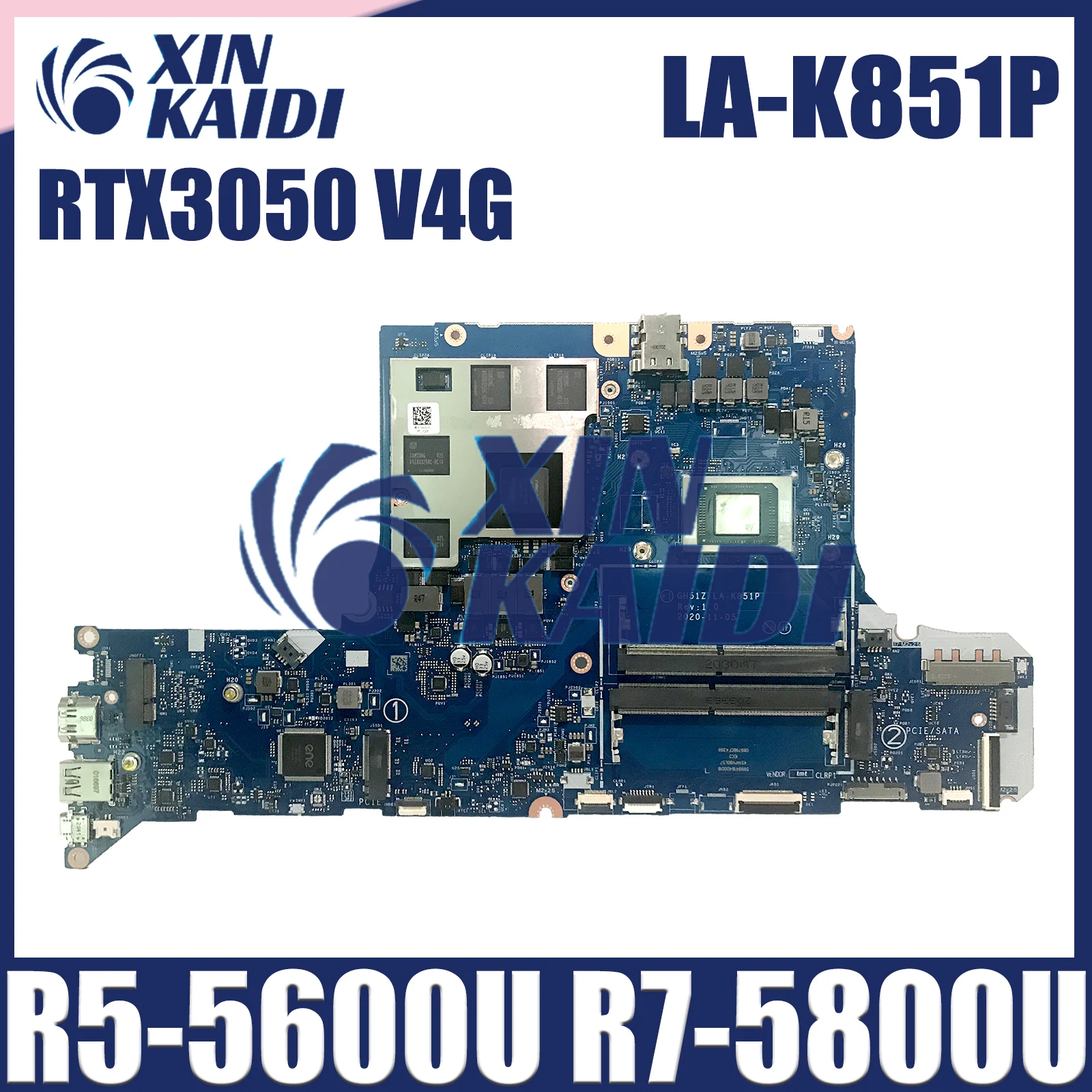 

GH51Z LA-K851P Motherboard For ACER AN517-41 Laptop Mainboard With R5-5600H R7-5800H CPU RTX3050 V4G DDR4 Fully Tested