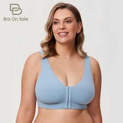 Front Closure Bra Wirefree Back Support Posture Full Coverage Plus Size Non-padded For Women Wireless XS-XXXL PLUS