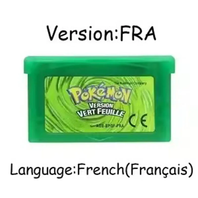 GBA Spielmodul 32-Bit Videospielkonsolen-Karte Pokemon Smaragd- Feuerrote Rubin- Deutsche Sprache Glänzendes Etikett für GBA NDS