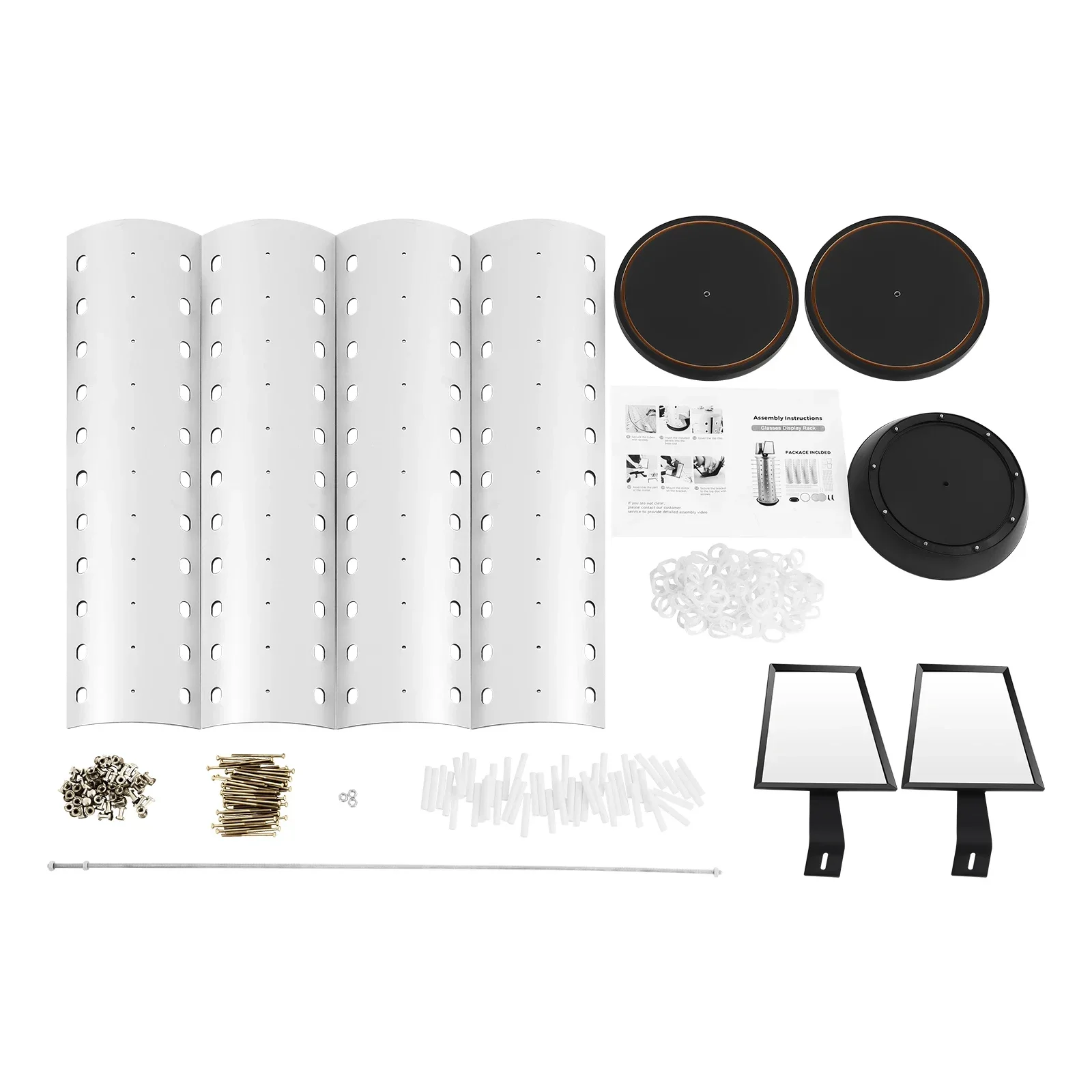 44 Pairs Glass Rotating Sunglass Display Rack Freestanding W/ Mirror Eyeglasses Stand, Commercial Eyewear Organizer for Store