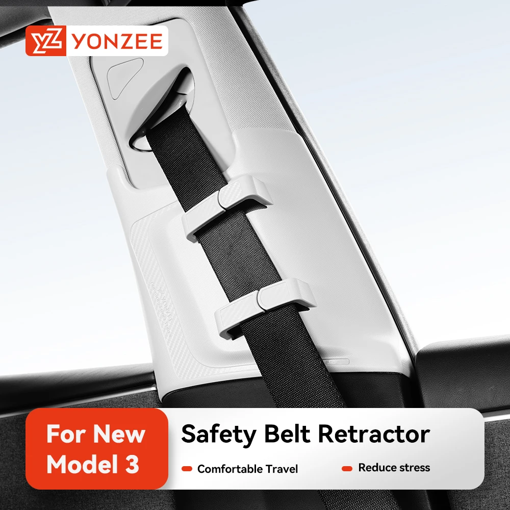 

YZ 2Pcs Car Seat Belt Limiter Adjuster Clip Anti Slip Shoulder Strap Stopper Safety Accessories For Tesla Model 3 Highland 2026