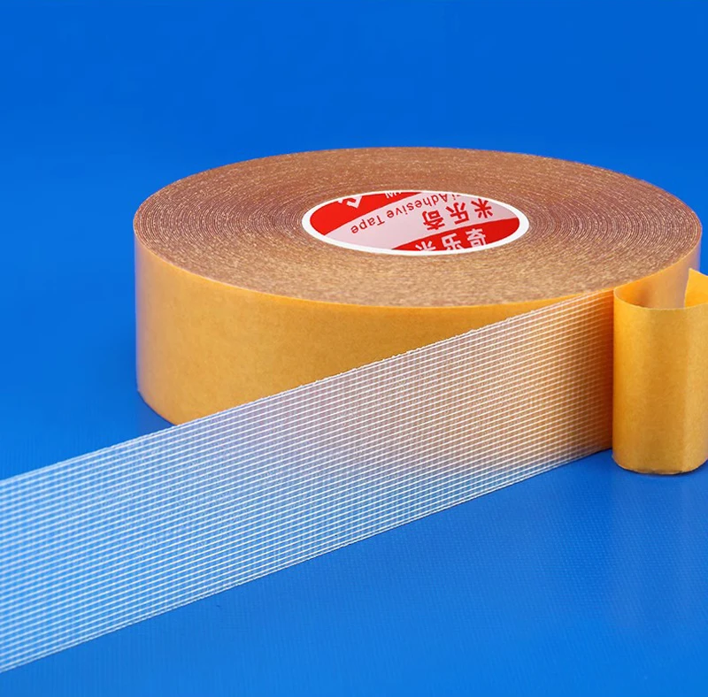 Strong mesh fiber cloth based double-sided tape waterproof sealing high-viscosity strong tape home office fixed sealing tape