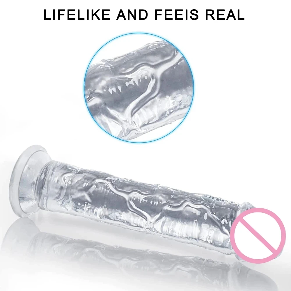 Realistic transparent Dildo, Sex toy for women, adult sex toy, female dildo masturbation stick, male anal stopper