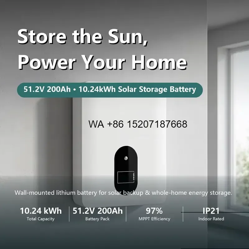 Wmwmnu Home Energy Storage System 10.24kWh Lithium Battery 51.2V 200Ah Solar Backup Power Supply for Use