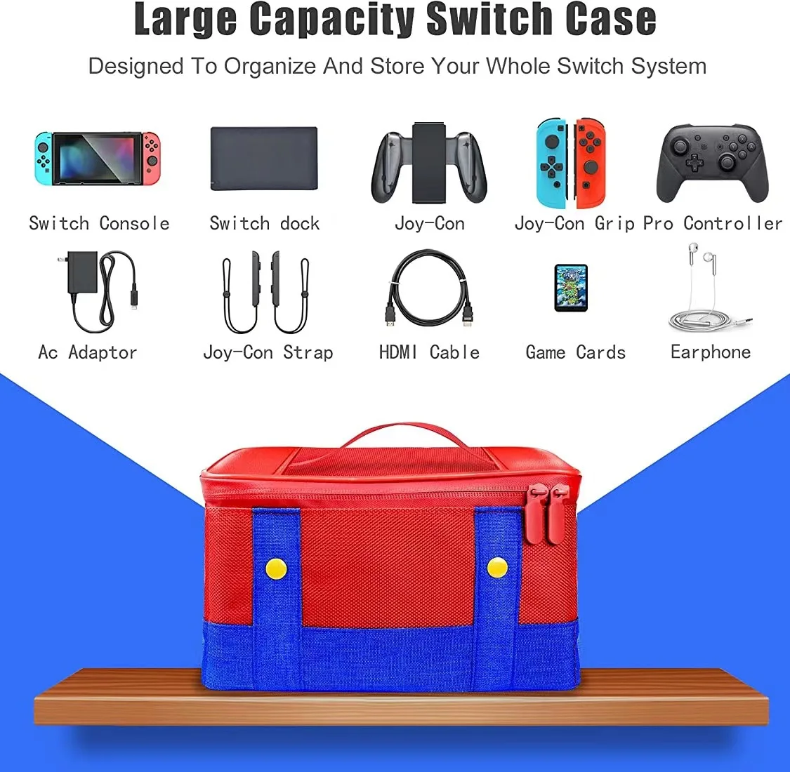 Carrying Case for Nintendo SWITCH Protection Bag for Switch Game Console Large Capacity Storage Bag Travel Pocket NS Accessories