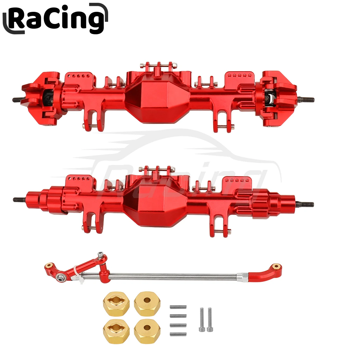 Stop aluminium przednie tylne osie ze stalowymi zębatkami dla RC 1/8 Losi LMT Monster Truck DIY zabawki zdalnie sterowane samochodu 1:8 części