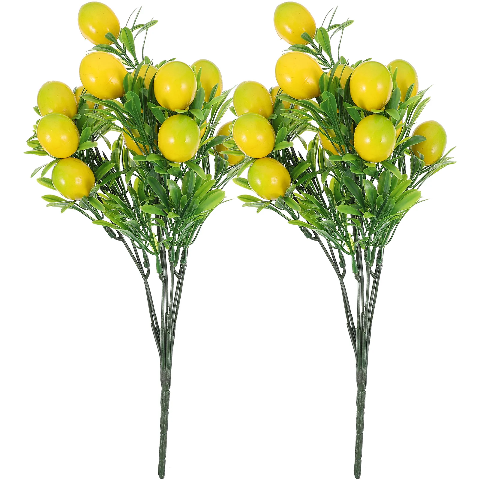 

2Pcs Faux Lemon Branch Lifelike Plastic Lemon Stem for DIY Wreath Centerpiece Arrangement Indoor Outdoor Decor