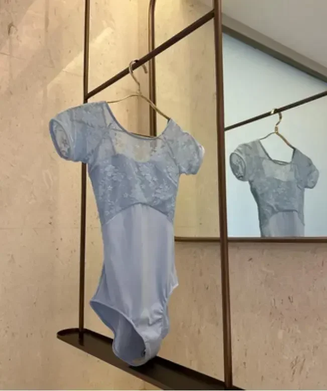 Short Sleeves Ballet Dance Leotard Adult High Quality Lace Design Dancing Jumpsuit Ballet Dance Practice Leotard Women