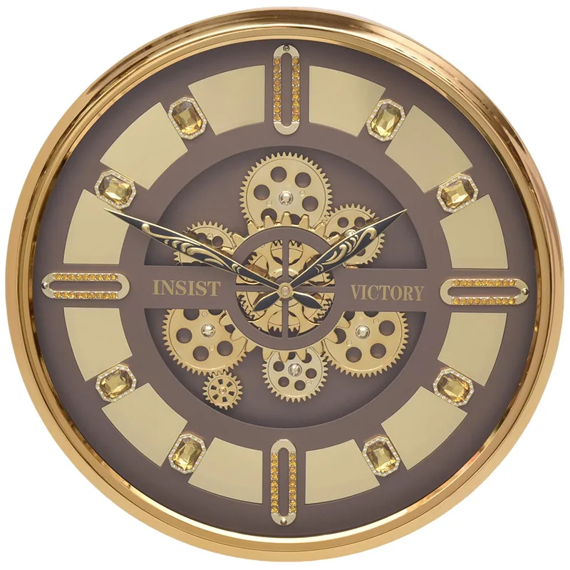 45cm New Arrival High-end Creative Luxury Dynamic Gear Wall Clock for Home Wall Decor Nordic Minimalist Round Silent Wall Watch