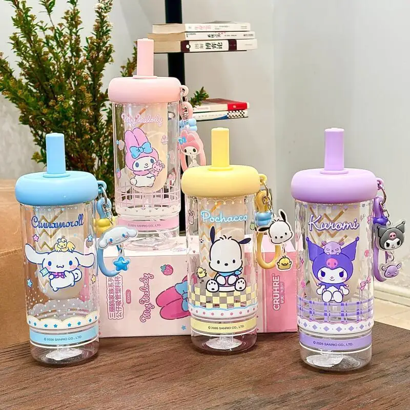 

Cinnamoroll Cup Kawaii Cartoon Sanrio Cute Water Cup Female Large Capacity Portable Plastic Student School Straw Cup