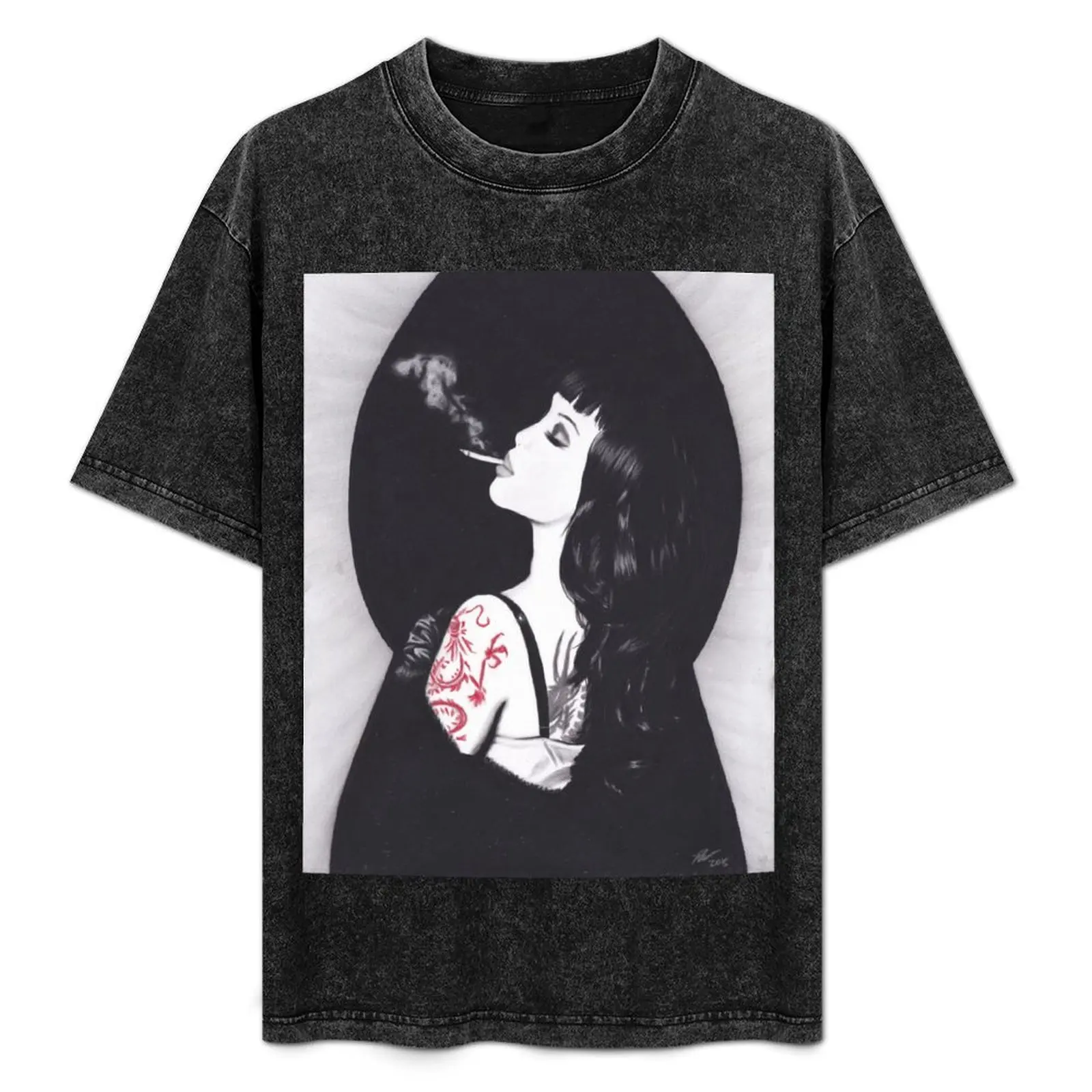 

Realism Charcoal Drawing of Masuimi Max with Red Dragon Tattoo T-Shirt anime tshirt sports fans anime clothes Men's t-shirt