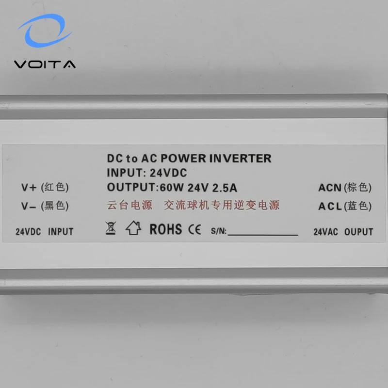 Mini Inverter 24Vdc to 24Vac 60W Power Inverter Dc to Ac Converter for DomeStabilizer Pan