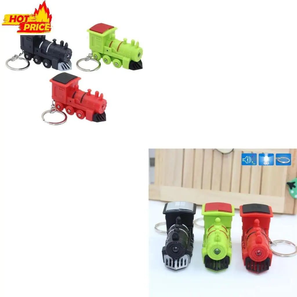 

LED Light Train Keyholders with Sound Bag Charm Train Keyring Car Chains