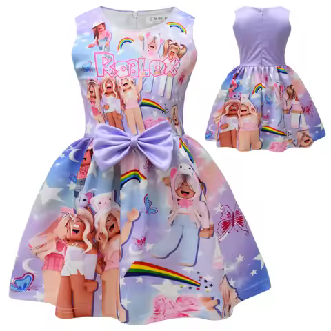 ROBLOX Kids Costume Girl Halloween Princess Cosplay Party Dress Children Sleeveless Vest Dress Birthday Clothes Daily Necessitie