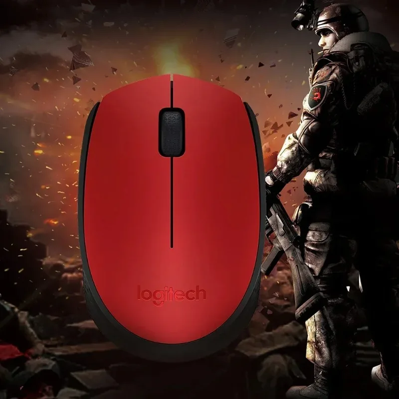 

Беспроводная мышь Logitech, 2,4 ГГц с USB-наноприемником, оптическое отслеживание, мини-офисная домашняя мышь, портативный ноутбук M-Series 170
