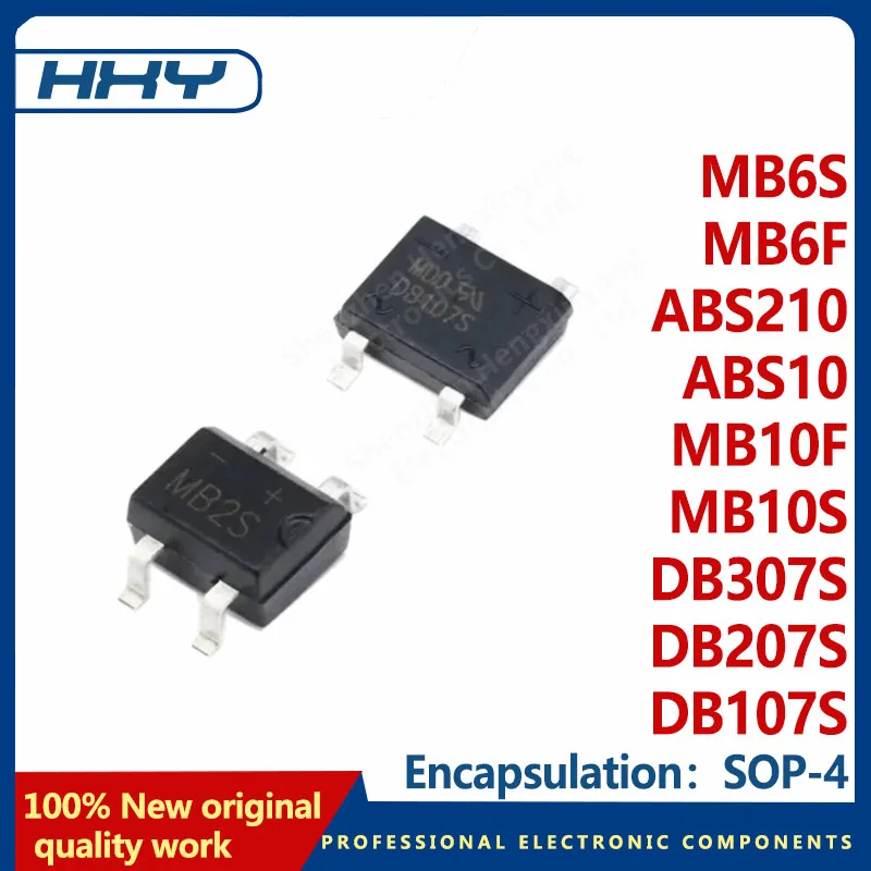 100PCS MB 6S MB6F ABS210 ABS10 MB10F MB 10S DB 307S DB270S DB107S SOP-4SMT rectifier bridge stack