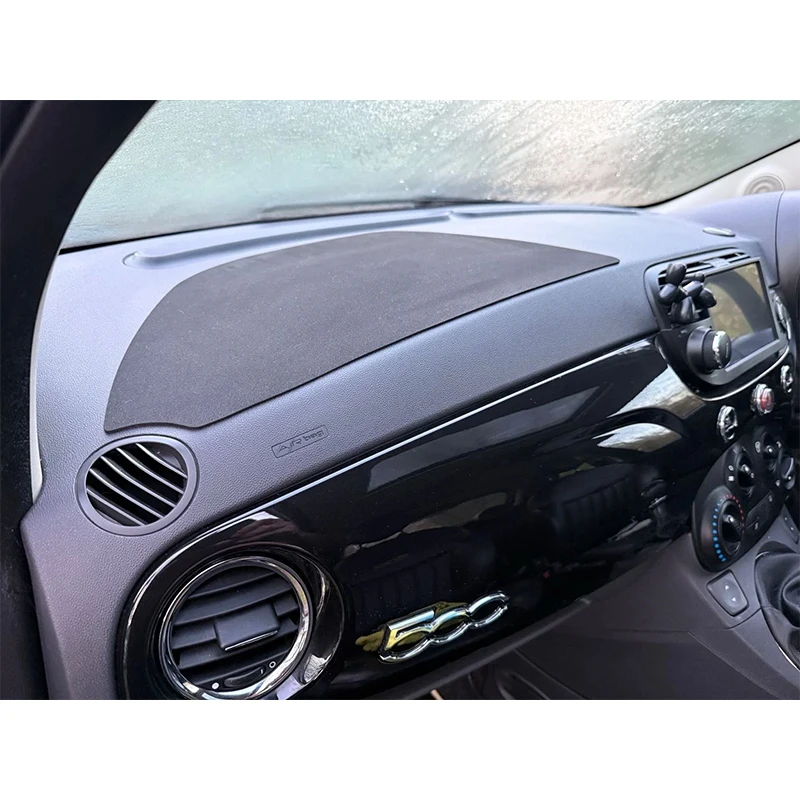 Alfombrilla para salpicadero de coche con respaldo adhesivo, cubierta para airbag para Fiat 500, cubre imperfecciones del salpicadero, accesorios para coche, 1 ud.