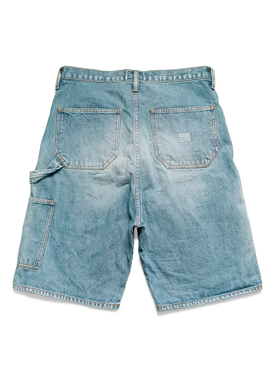 KAPITAL-Shorts en Denim pour Homme, Tenue Japonaise HirMiHirokr 23SS, Teint en Bleu, Rétro, Fait à Vieux Lavage, Rivet Incrusté de Gemmes