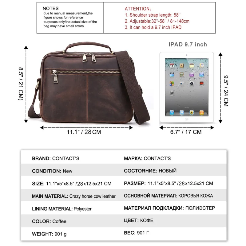 OYIXINGER borse a tracolla da uomo piccole di alta qualità borsa a tracolla Messenger da uomo in pelle di cavallo pazzo nuove borse maschili in vera pelle