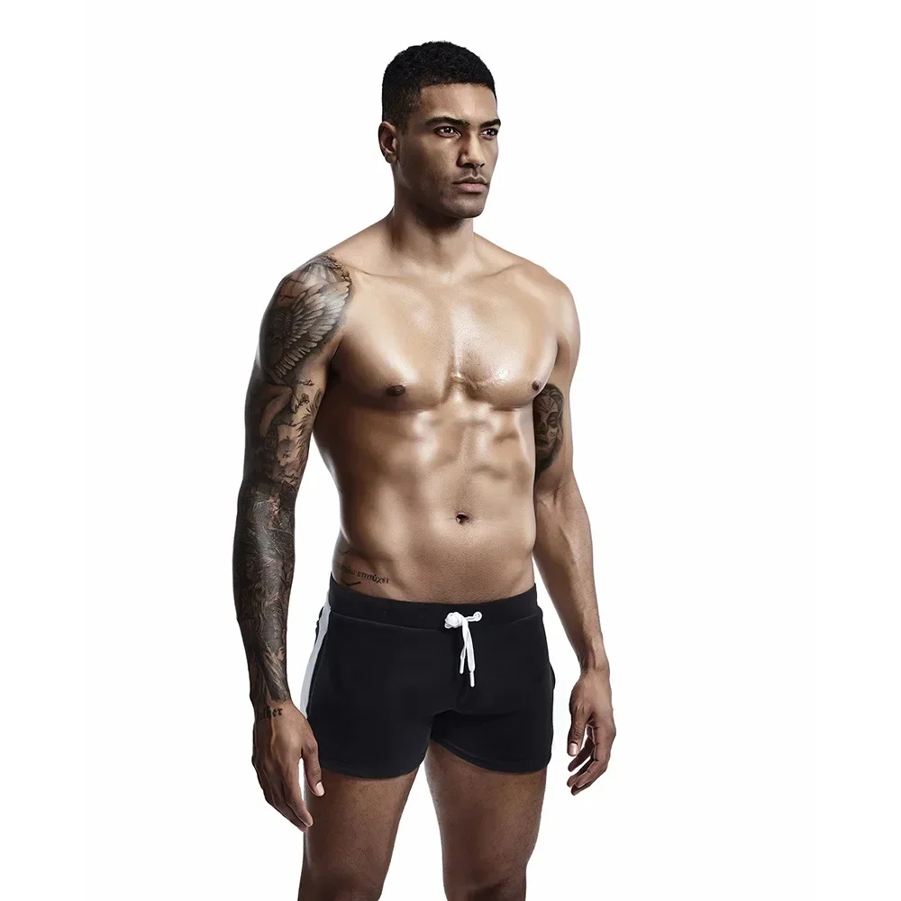 กางเกงขาสั้นผู้ชายสบายๆวิ่งออกกําลังกายกางเกงวิ่งออกกําลังกายเทนนิสออกกําลังกายผ้าฝ้าย Breath Homewear กีฬานักมวยโยคะออกกําลังกาย Beachwear