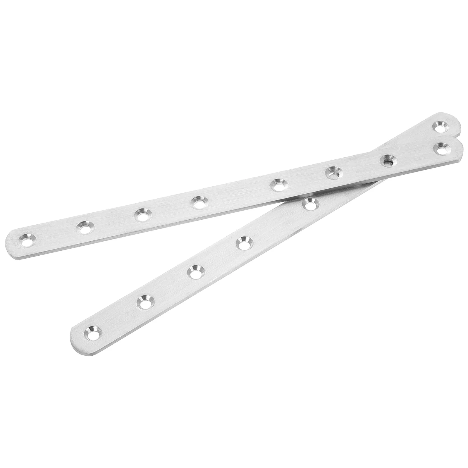 

2pcs Stainless Steel Flat Plate Straight Bracket Metal Fixing Mending Support For Furniture Shelving Repair Wood