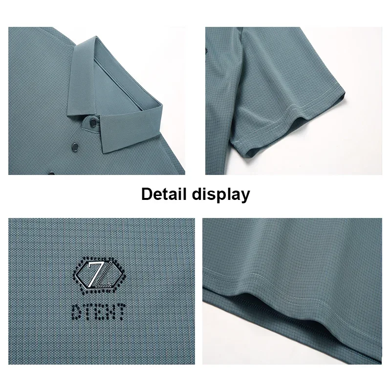 Men's Summer New Ice Silk Fashion Solid Color Versatile POLO Shirt Short Sleeve image 5