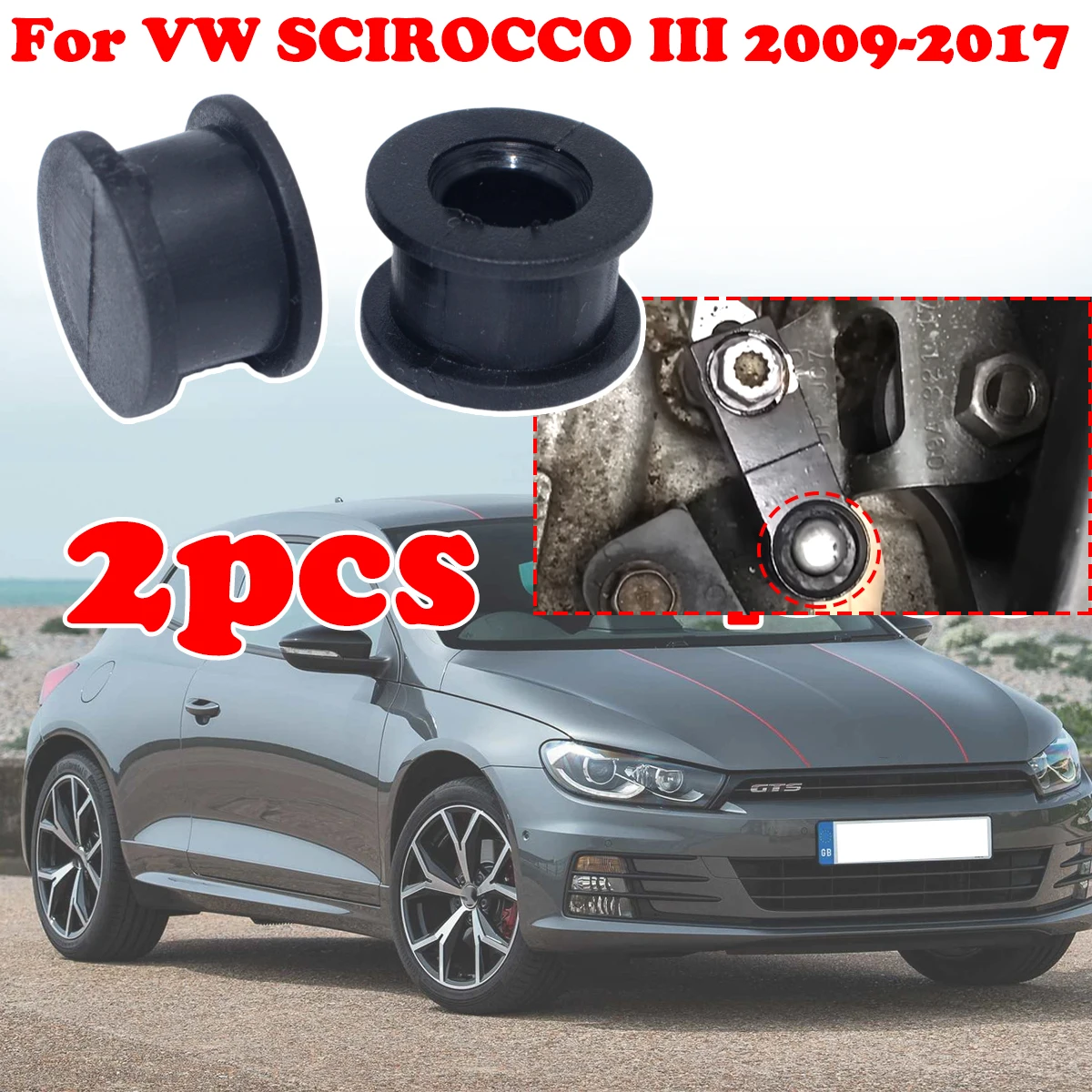 

2Pcs Automatic Gear Shifter Cable Bushing Connector Gearbox Linkage End Rubber Bush Accessories For VW SCIROCCO III 2009-2017