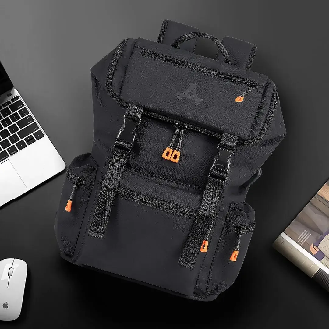 Xiaomi MQ Fashion Backpack PU Leather Large Capacity Handbag Travel USB Backpack Laptop Bag Commuter Backpack