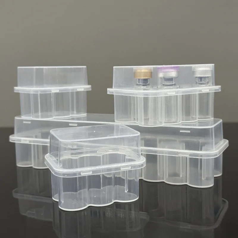 3/5/7/10mL Vial Storage Case Mini Transparent Peptide Storage Case Vial Stackable Refrigerator Storage Box for Lab & Home Use