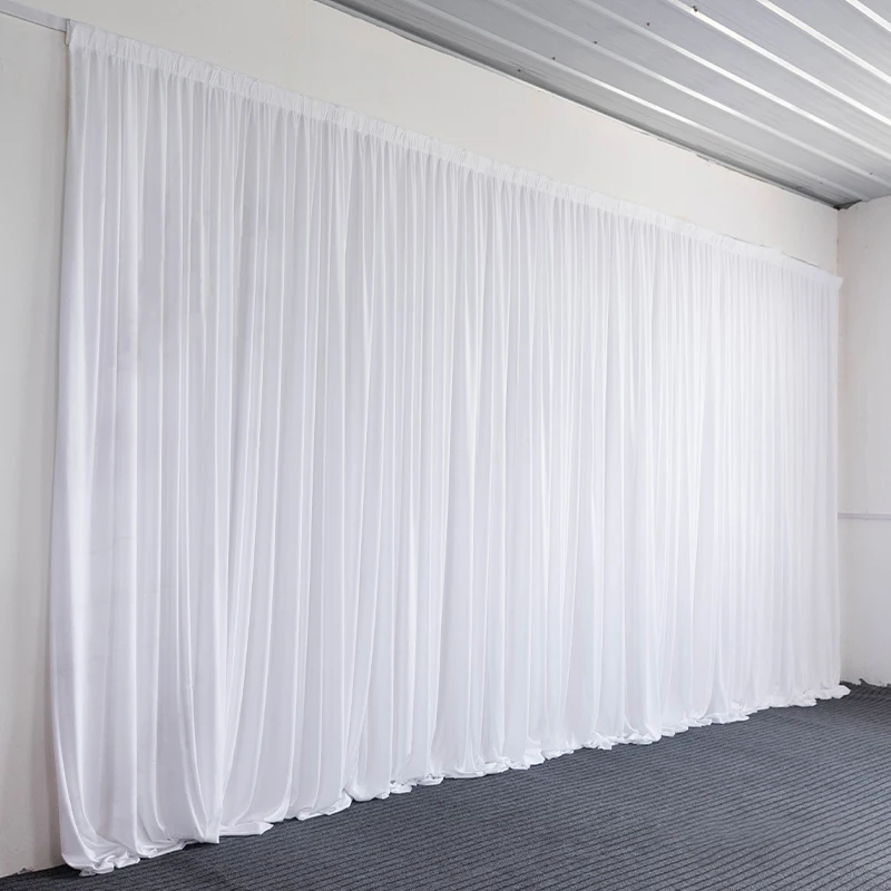 Soft Luxury Lycra Ivory Non Transparent Curtains Panels Wedding Backdrop Curtain Stage Background Photo Booth Drape Event Party