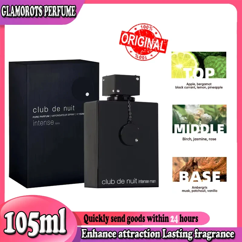 2025 Night Club Wild Black Edition para hombres Perfume de marca de lujo 105ML Perfumes en aerosol con fragancia de colonia para hombres