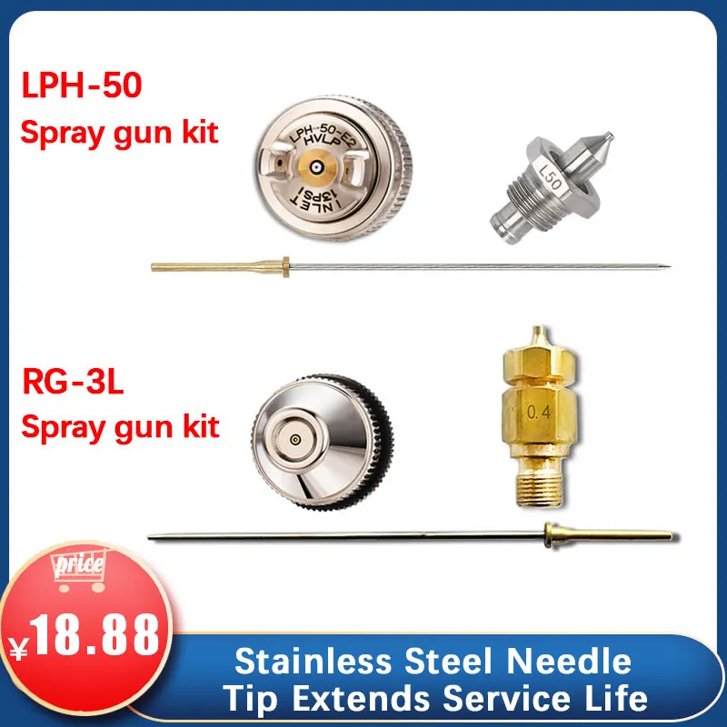 LPH50, RG3L,LPH80 Spray Gun Kit Accessories, LPH-50,LPH-80, RG-3L, Nozzle Needle Kit