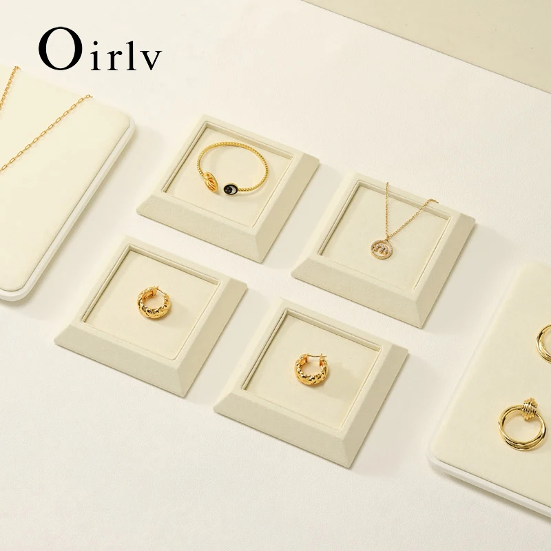

Oirlv Microfiber Jewelry Display Tray Jewelry Organizer Ring Necklace Bracelet Display Props Bracelet Watch Jewelry Storage Tray