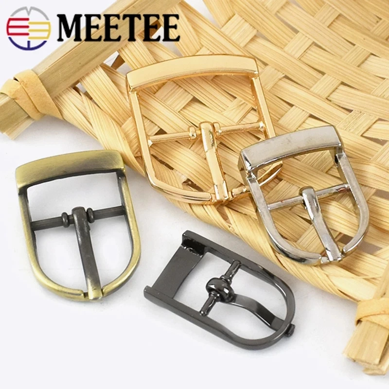Meetee 5/10Pcs 13/16/20/25mm Metal Pin Belt Buckles Adjuster Bags Strap Slider Shoes Buckle DIY Leather Hardware Accessories