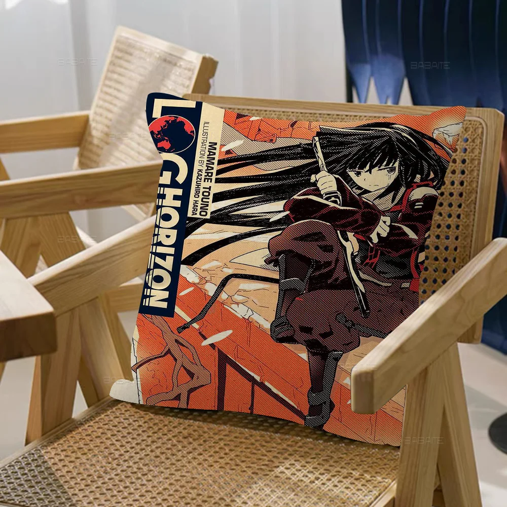 Log Horizon Pillow Covers Cartoon Sofa Decorative Home Double-sided Printing Short Plush Cute Cushion Cover