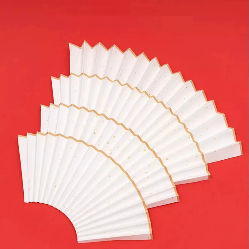 Blank Xuan Paper Folding Fan Surface 7-10 cun Replaceable for Calligraphy Painting Craft Paper DIY Chinese style Antique Curios