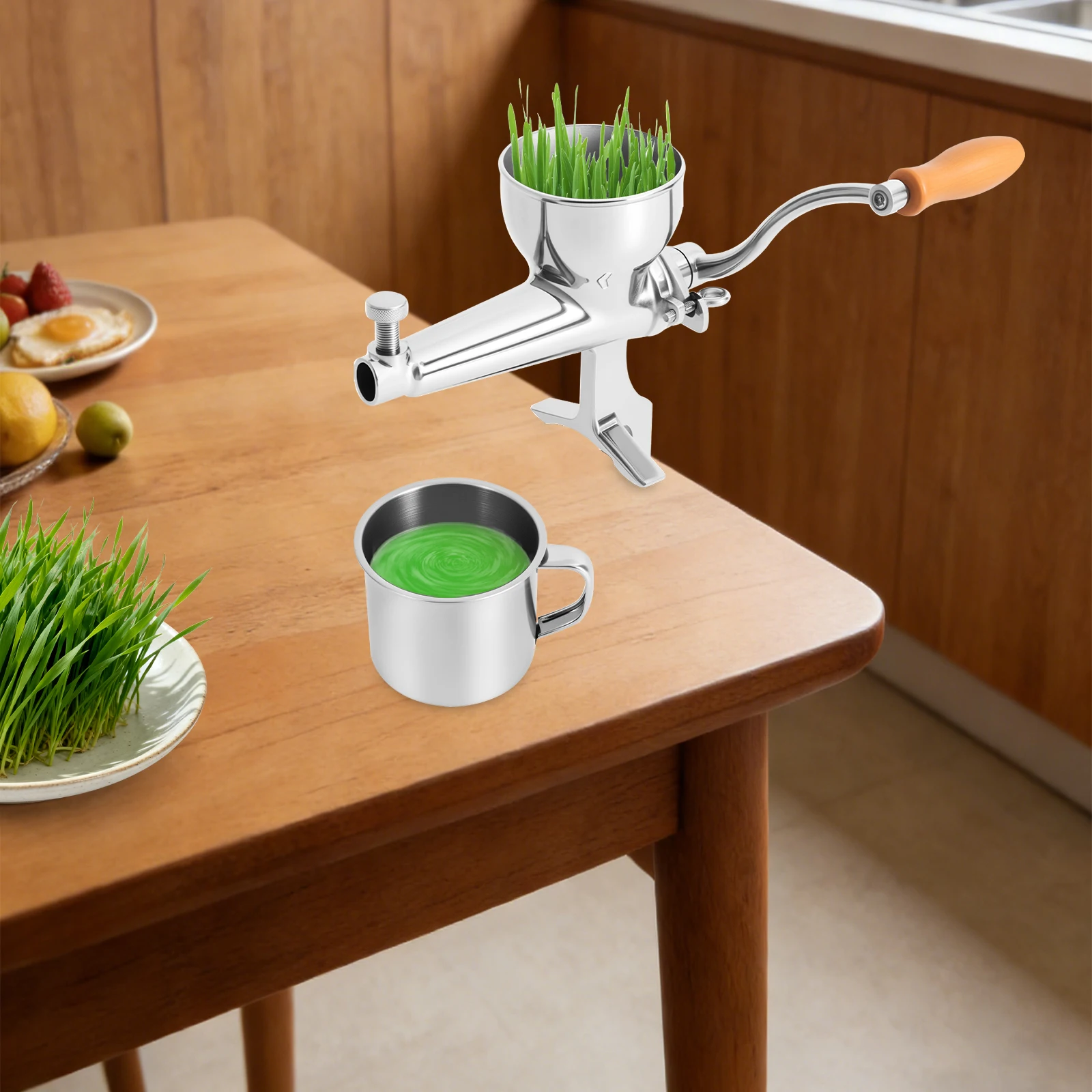 304 Stainless Steel Manual Juicer for Wheat Grass Wheat Seedlings Oranges Ginger Pomegranate Household Hand Cranked Juicer