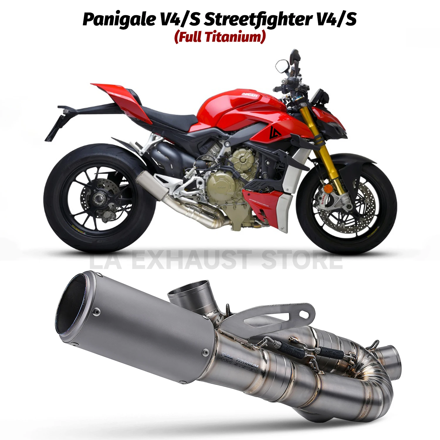 

FOR DUCATI V4 Motorcycle exhaust system Muffler For Ducati v4 exhaust Panigale V4, V4S 2018-2024 StreetFighter V4 2020-2024