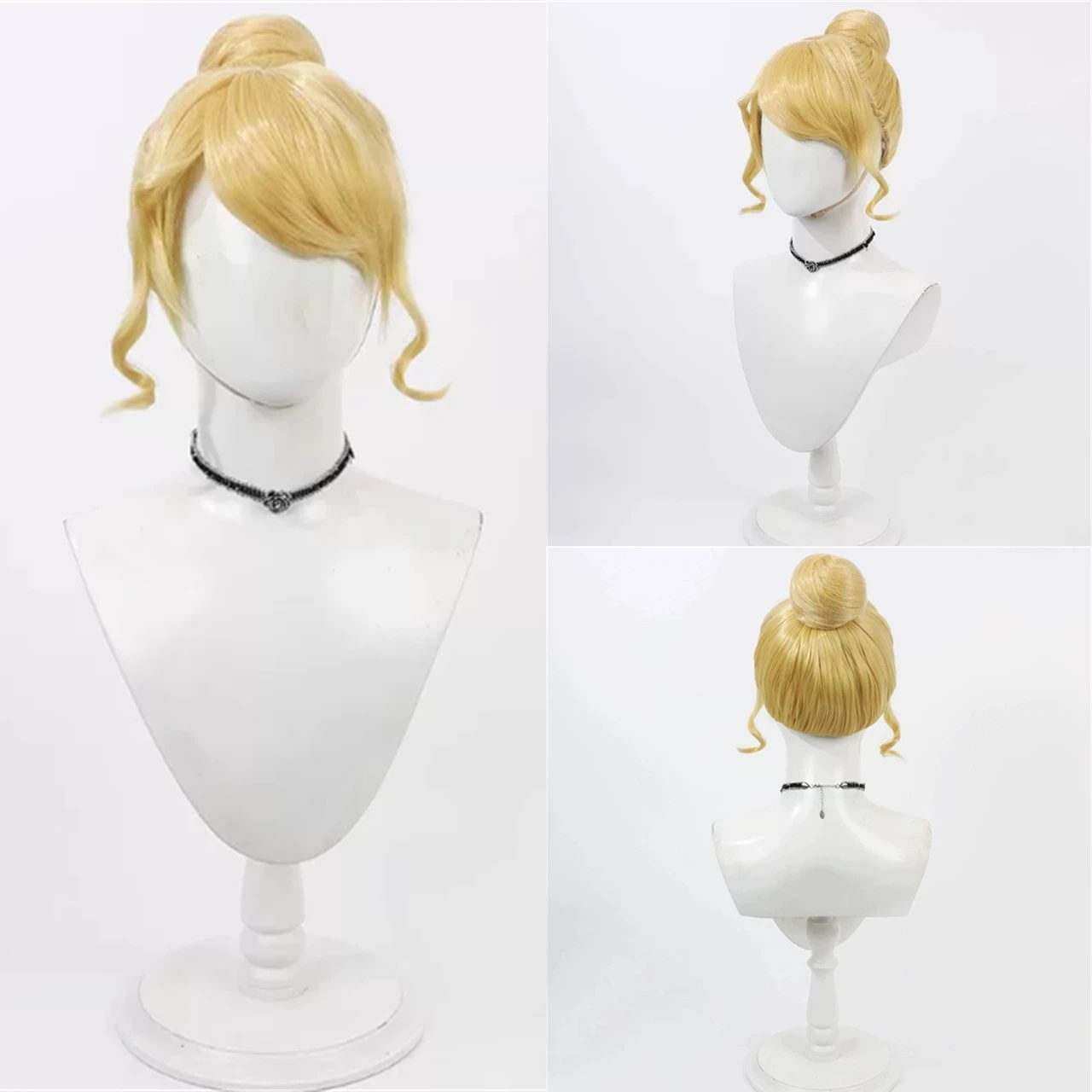 Cosplay European Princess Style Cinderella Wig Anime party prop synthesis heat-resistant yellow wig