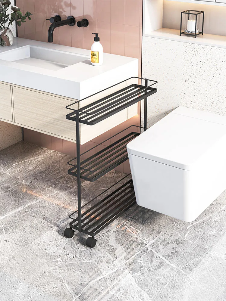 Removable storage rack in the bathroom floor multi-layer small cart storage