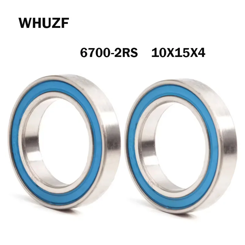 10PCS 6700RS подшипник Bearing ABEC-7 10x15x4 mm Thin Section 6700-2RS Ball Bearings 617 6700 2RS With BlueSealed A-1510DD 베어링