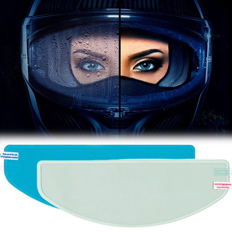 2Pcs Motorcycle Film Anti-fog Film and Rain Film Durable Nano Coating Sticker Helmet Clear Patch Film Moto Helmet Accessories