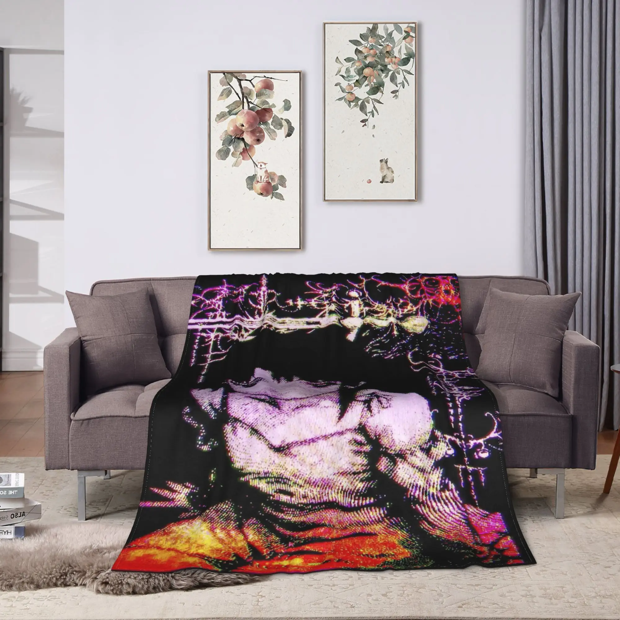 Anime Serial Experiments Lain Blanket  Warm Soft Novelty Plush Throw Blanket For Students Bedroom Flannel Bedspread Bed Cover