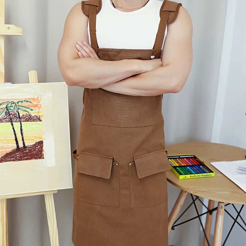 

Thickened Canvas Waterproof Clean Woodworking Mechanical Carpenter Electrician Gardening Heavy Industry Waist Kitchen Apron