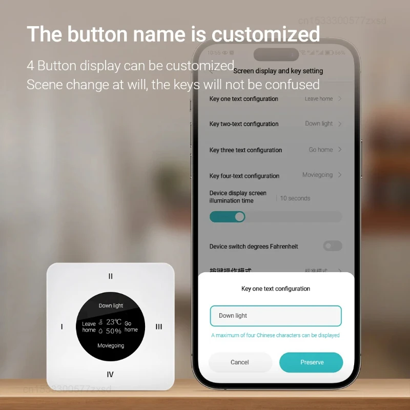 

Linptech Wireless Switch KS1Pro Multi Key Intelligent Scene Wireless Remote Control Switch Temperature Humidity Sensor Display