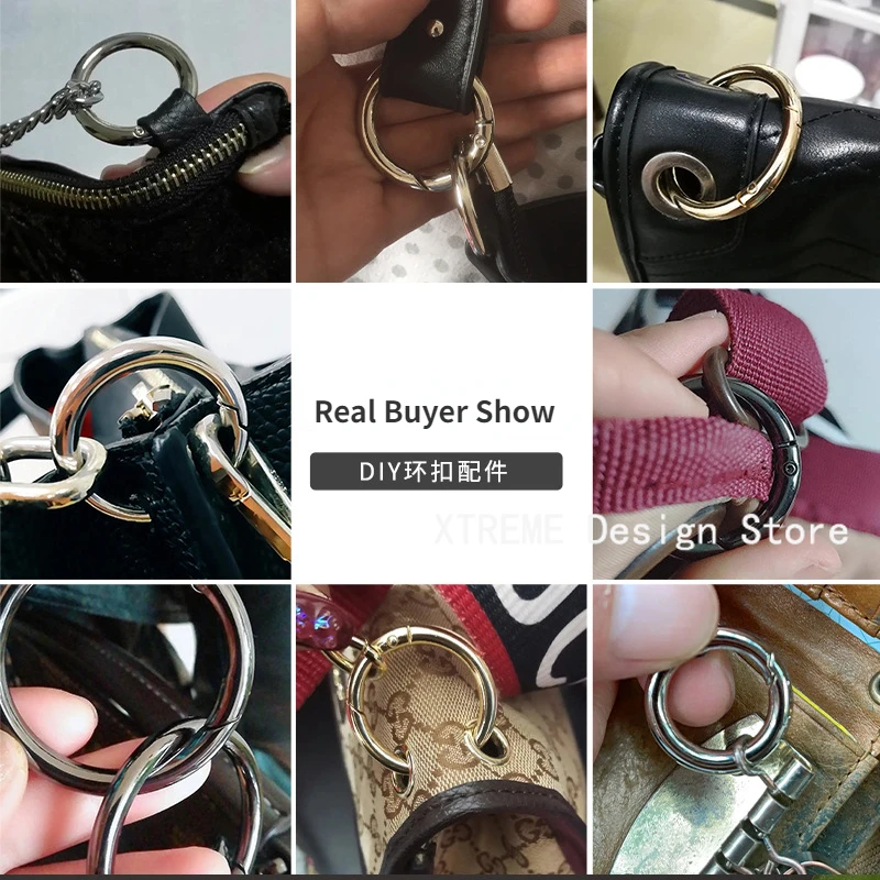 1pc Metal O Ring Spring Clasps Openable Round Carabiner Keychain Bag Clips Hook Dog Chain Buckles Connector For DIY Jewelry